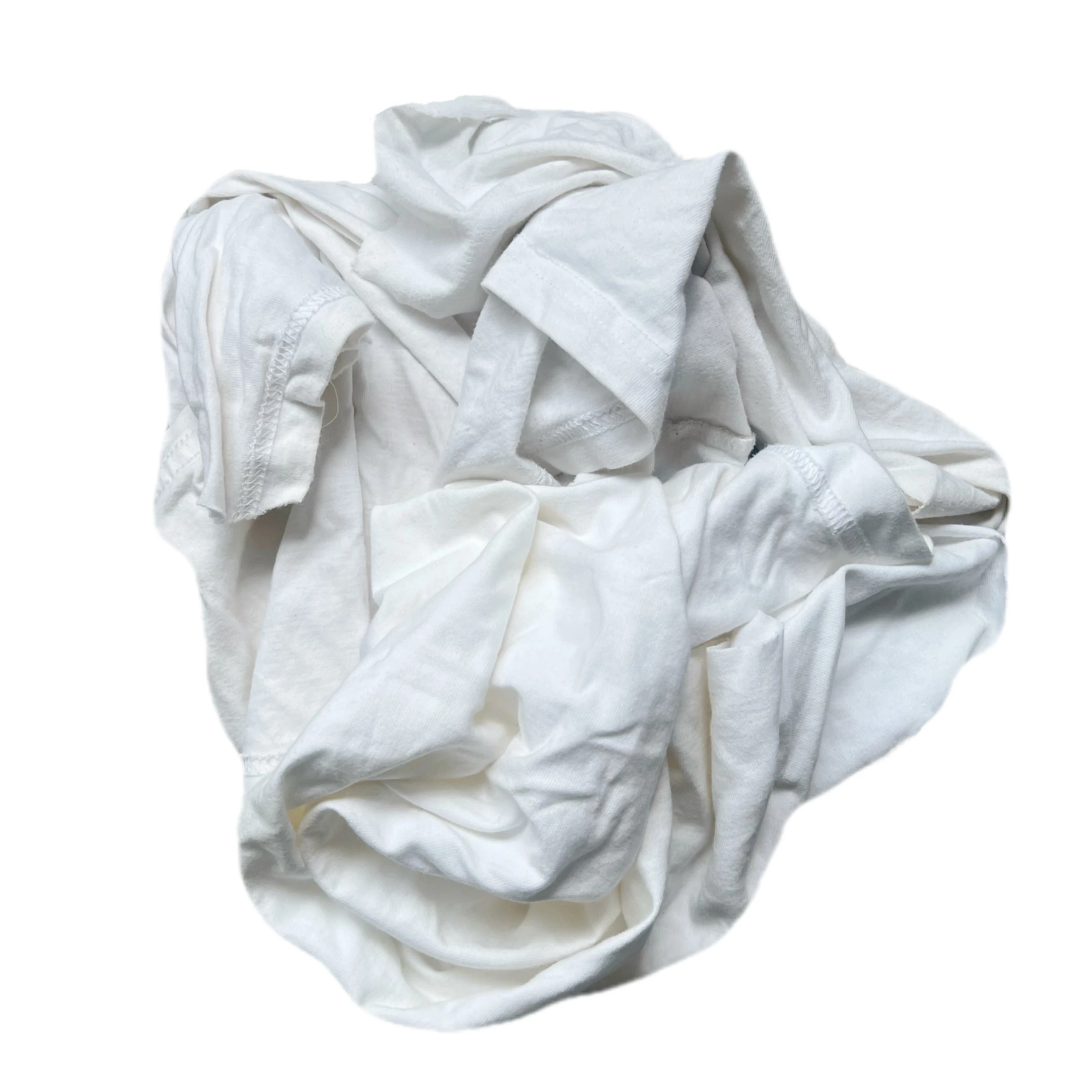 High Quality 10KG Bale Package Industrial Cleaning White Cotton Rags Textile Waste White T-shirt 100% Cotton Rags  for Cleaning