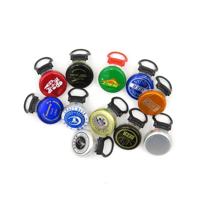 wholesale silver 26mm easy open aluminum plastic pull ring cap lid for water juice beer bottle