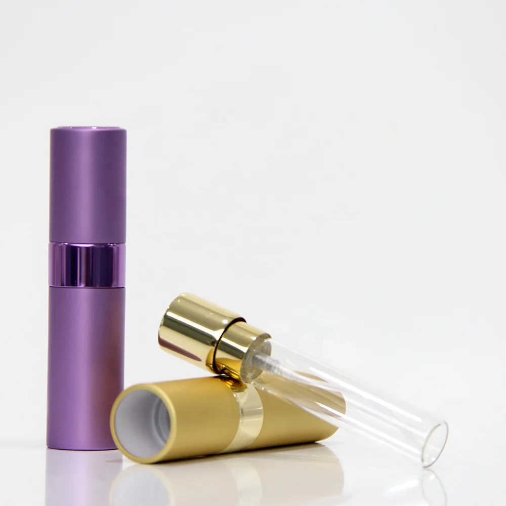 luxury 8ml black oxidation aluminum perfume atomizers