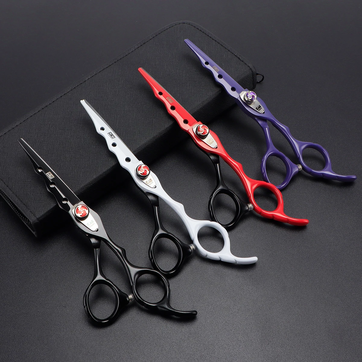 Two Types Of V-Tooth Hair Scissors With Logo Professional Stainless Steel Thinning Shears Hair Scissors Barber Scissors