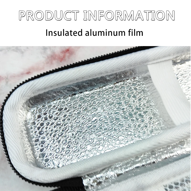 Portable Insulation Cooling Pack Waterproof Leakproof Tin Foil PEVA Material EVA Case for Insulin Syringe Storage Protective Box