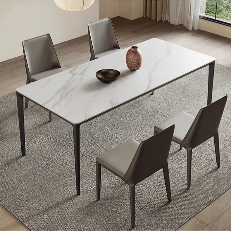 WESOME 1.4m 1.8m 2.4m Classic Luxury Restaurant Home Furniture Kitchen Dinner Restaurant Table Set With Dining Tables And Chairs