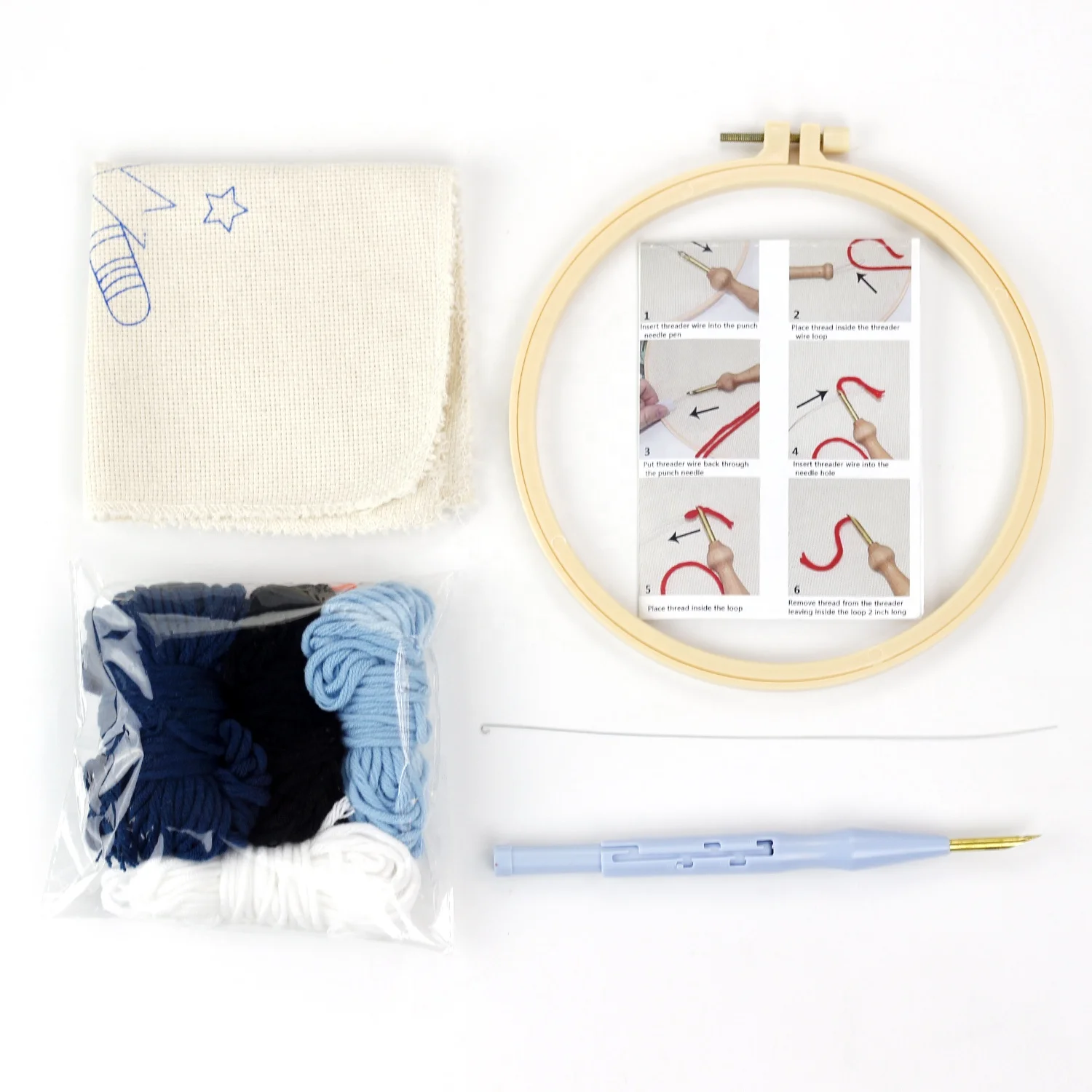 Rainbow Needle Punch Kit Cross Stitch DIY Needlecrafts Customized Pattern Embroidery Set from Manufacturer