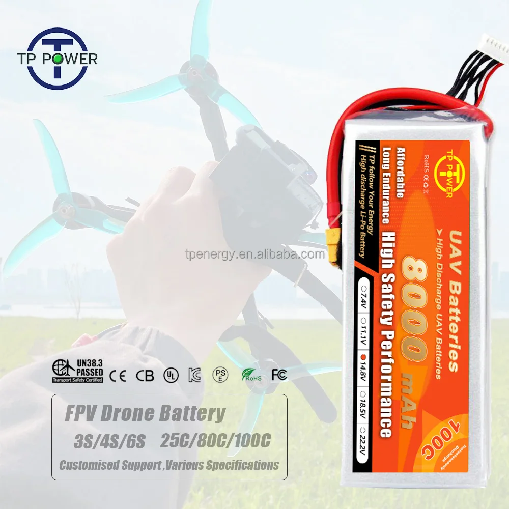 Аккумулятор для дрона с высокой разрядкой 100C FPV 6S 22 2 V 8000mAh RC Lipo Pouch литий-ионная аккумуляторная батарея 4S/6S UAV