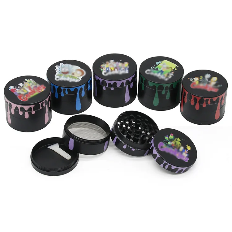 Лидер продаж; Новинка; В форме капли воды сигареты мельница 4-секционный измельчитель для специй с 50 мм анимация пластины и узором в горошек, металлическая сигаретная мельница