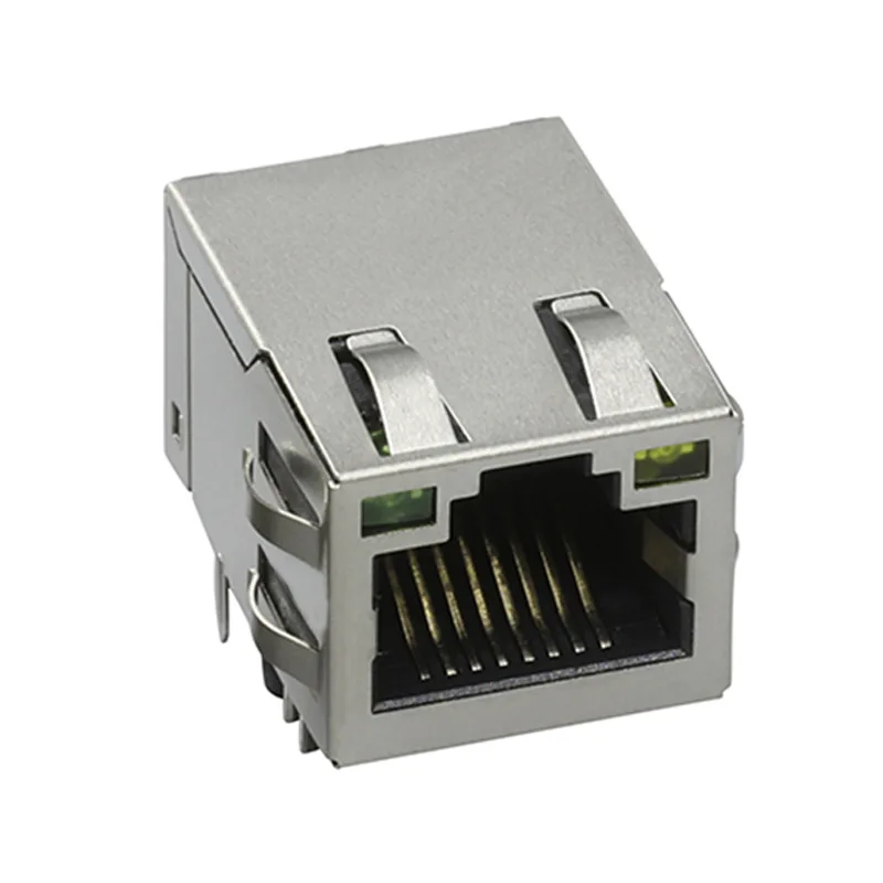 10/100 Base TAB DOWN POE Single Port RJ45 10P8C With Filter Through Hole Ethernet Connector