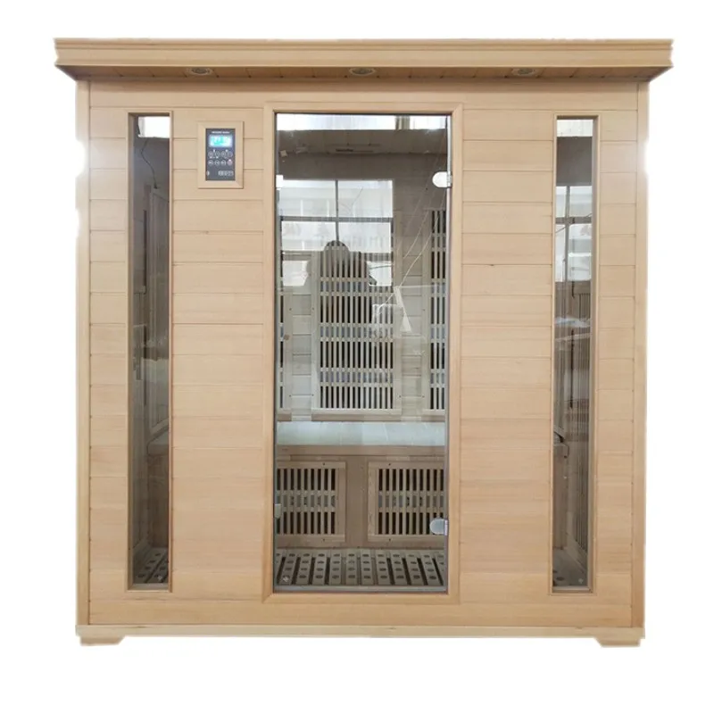 Household wooden sweat steam room with built-in recliner physiotherapy and health steam sauna can be customized
