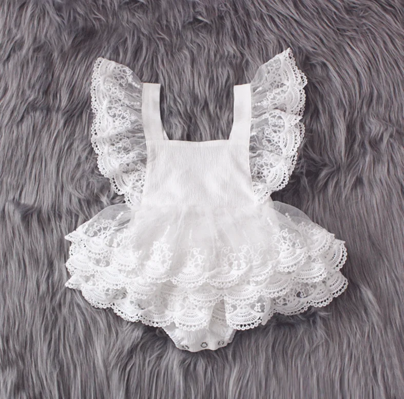 Newborn baby 1st birthday photo shoot  outfits lace ruffle romper smash cake headband set