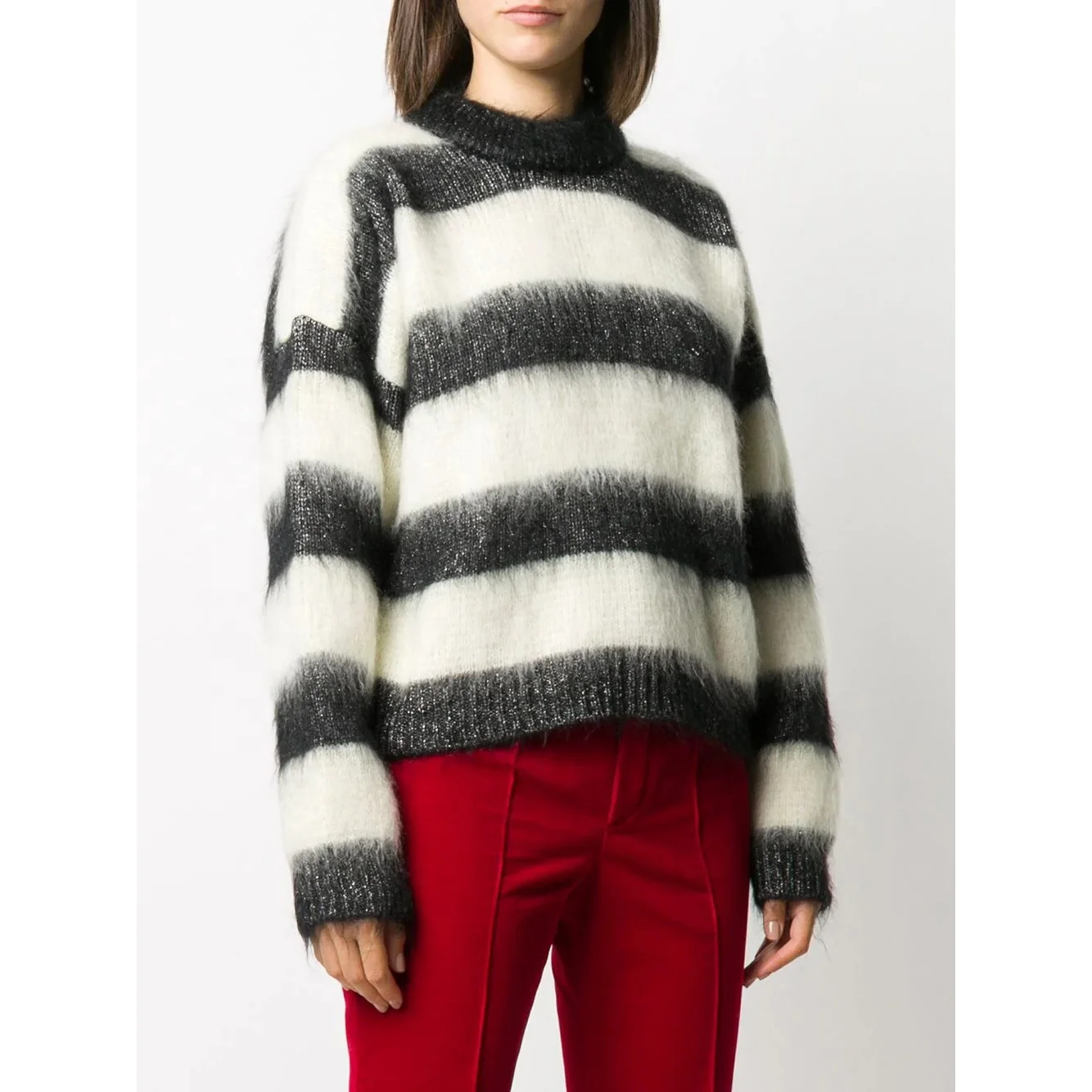 OEM/ODM пользовательский мохеровый свитер полосатый Женский пуловер мохеровые свитера женский шерстяной свитер