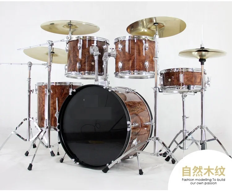
Weifang Rebon 5 drums 4 cymbals acoustic drum kit drum set 