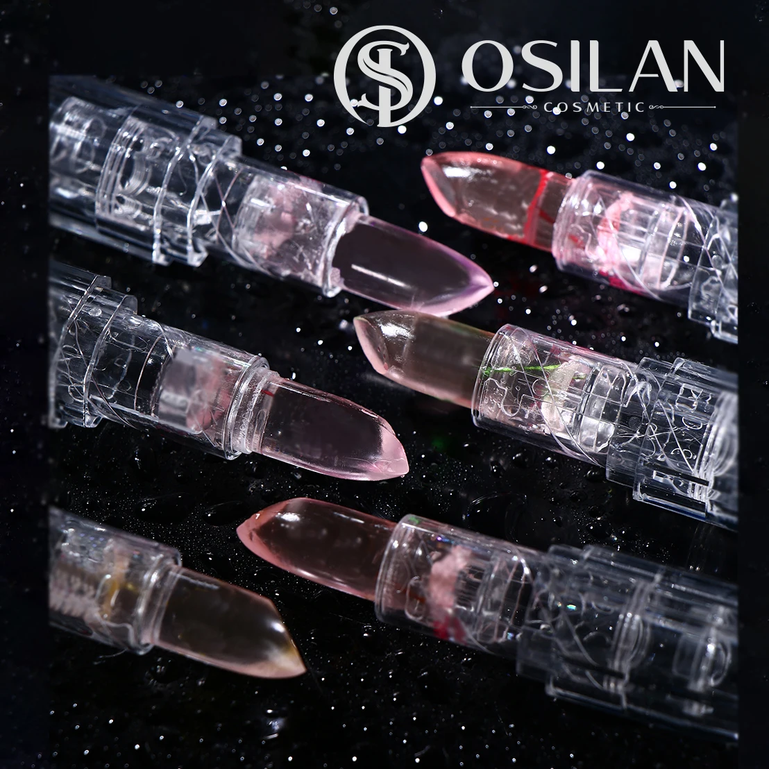 Прозрачный Кристальный Желейный бальзам для губ, помада, цветок, меняющий цвет от температуры, блеск для губ