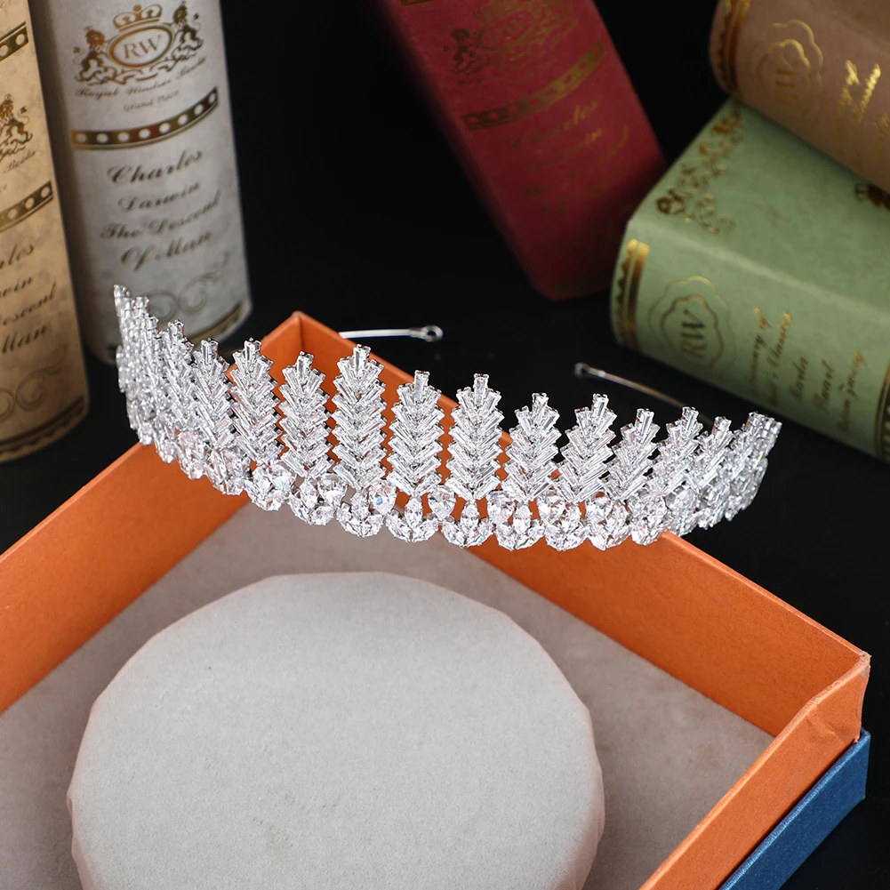 Platinum Plated/Gold Plated Luxury Zircon Crown High Quality Handmade Bridal Hair Accessories Wedding Tiaras And Crowns Women