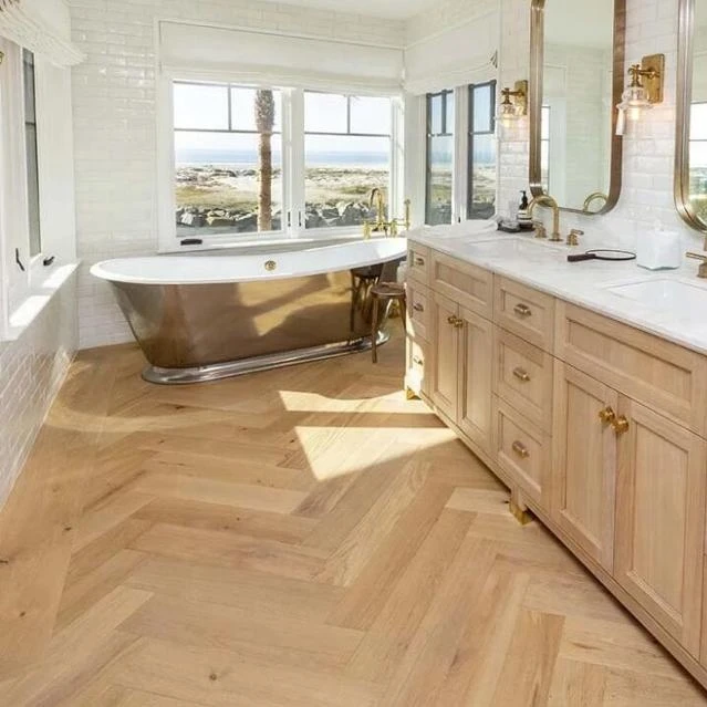 herringbone 3mm wood veneer parquet french oak flooring factory