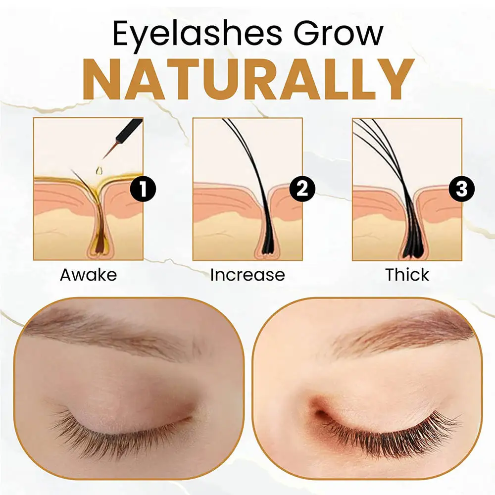 Wholesale Custom Organic Eyebrow Eye Brow Enhancer Grow Liquid Private Label Natural Grow Longer Thicker Eyelash Growth Serum