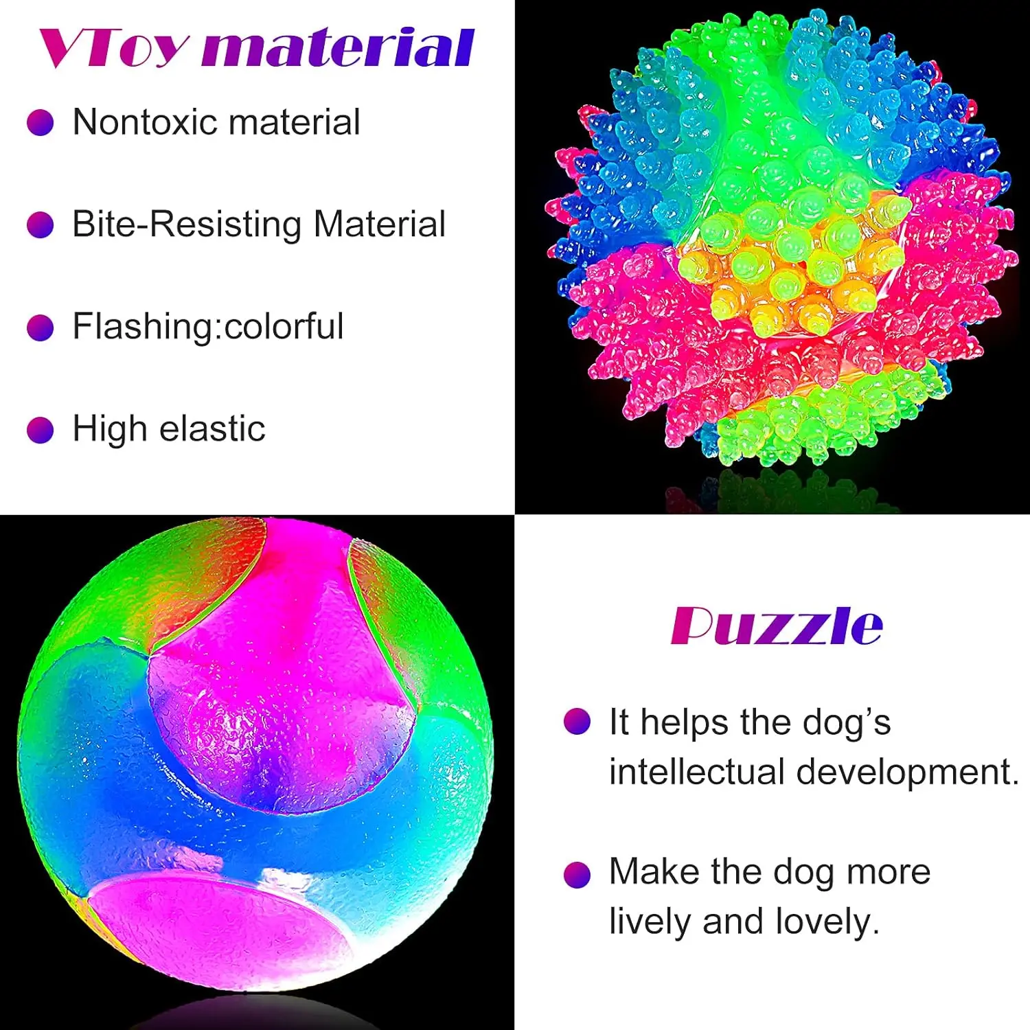 Light up LED Dog Ball Elastic Flashing Ball Glowing Interactive Dog Toy Flash LED Dog Toys Pet Color Ball Bounce