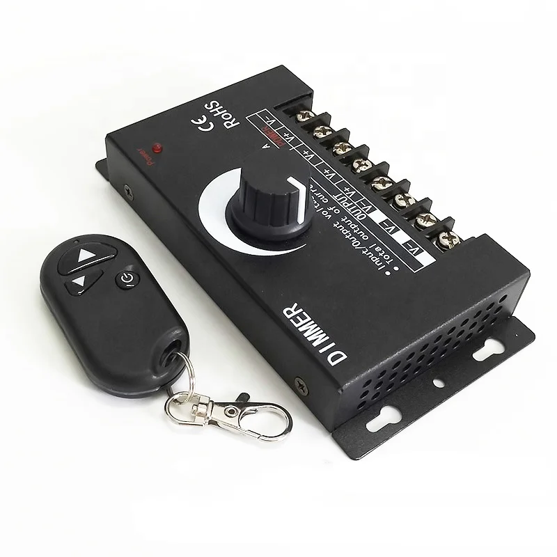 DC12-24V 12A 30A LED Strip Light RF Remote LED Dimmer switch for LED Lights 3528 5050 SMD COB CCT Tape Lights Adjust Brightness