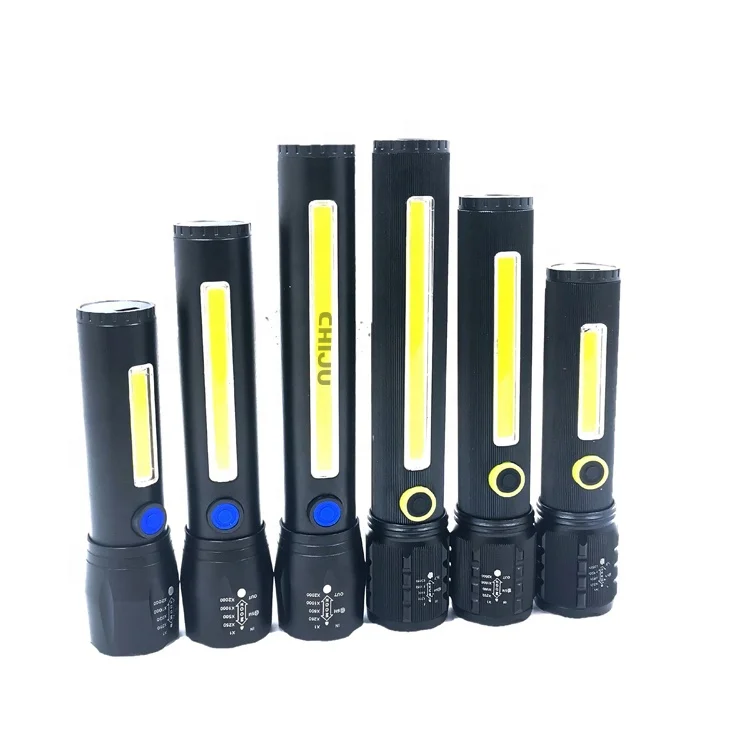 3 Modes Portable High Power USB Rechargeable Cob Led Torch Super Bright Work Flashlight Light