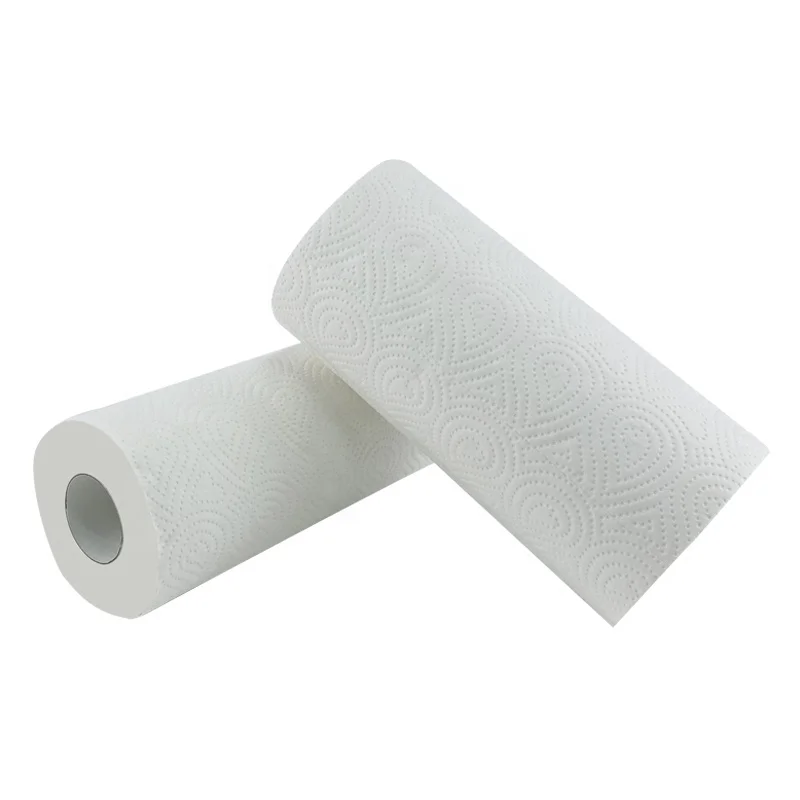 High Quality Wood Pulp Ultra Absorbent Disposable Home Use Kitchen Cleaning Paper Towel Roll 2ply