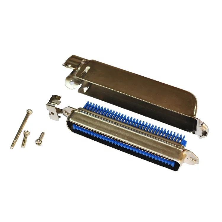 Male IDC 50 64 Pin Centronic Connector, 25 32 pair Solder cup contacts Female Socket Connector with 90/180 degree Metal Hood