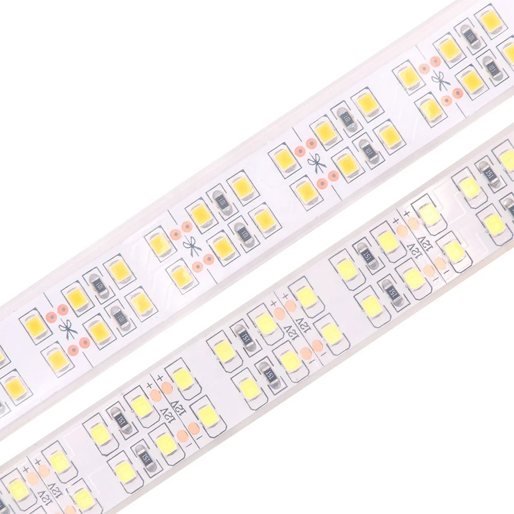 Double row light 2835 12V 24V 15mm pcb 240LED with 3m tape on the back double line led light strip