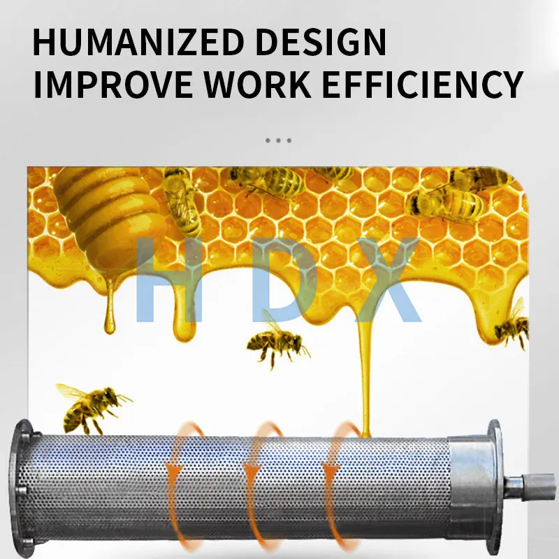 Stainless steel spiral frequency conversion speed regulating honey squeezing and filtering integrated machine