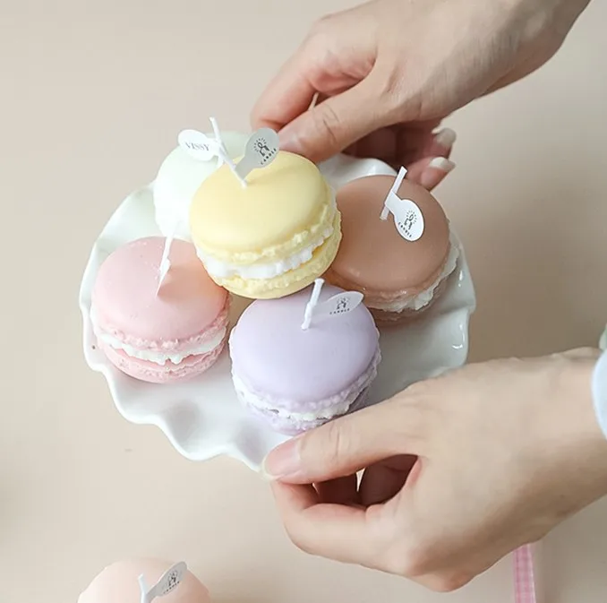 DGC Wholesale Diy handmade Macaron Shaped Candle Fragrance Cute Home Decoration Gifts Funny Message Scented Candle Manufacturers