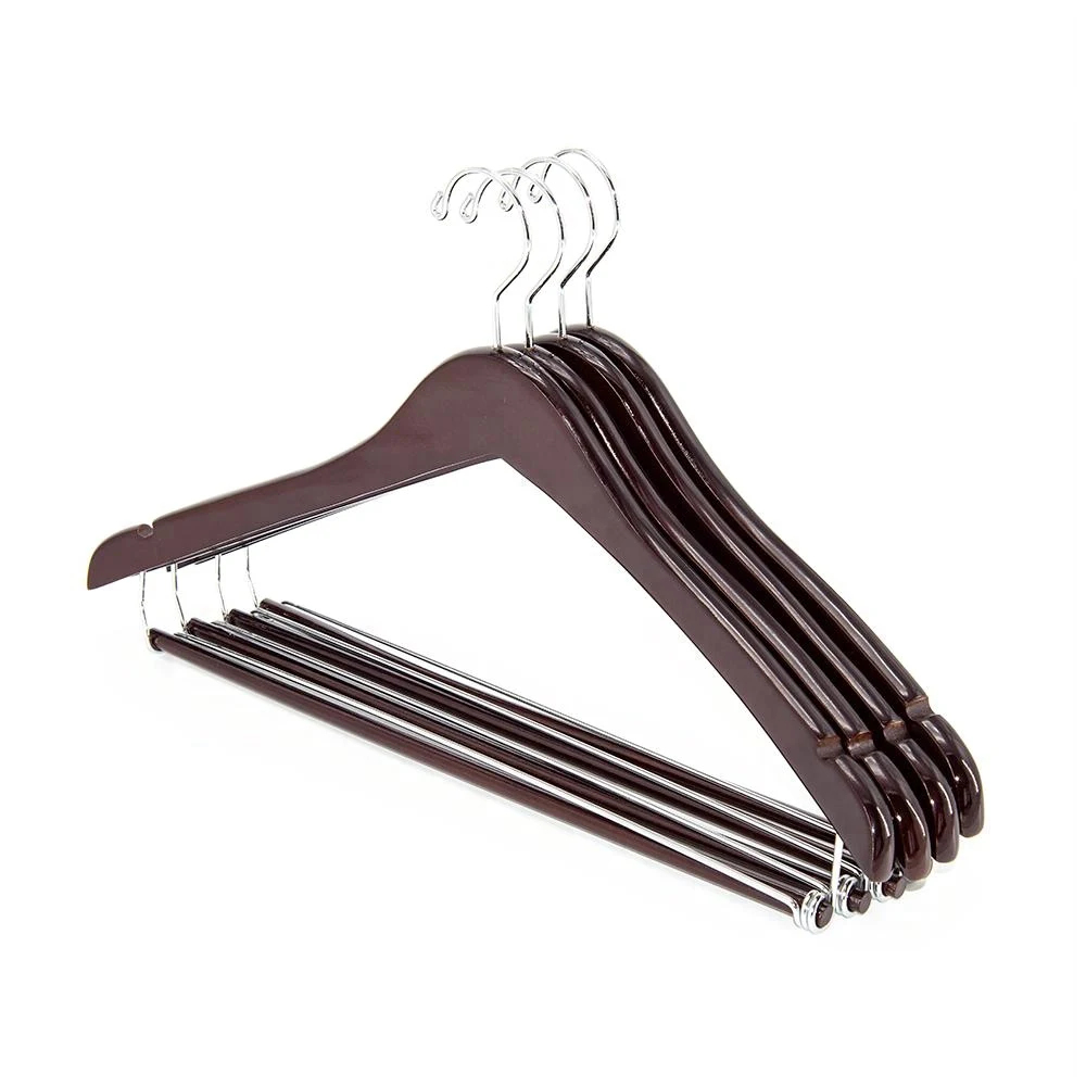 custom logo cloths clothing pants shirt solid wood hangers men suit coat luxury non slip black white wooden hangers for clothes