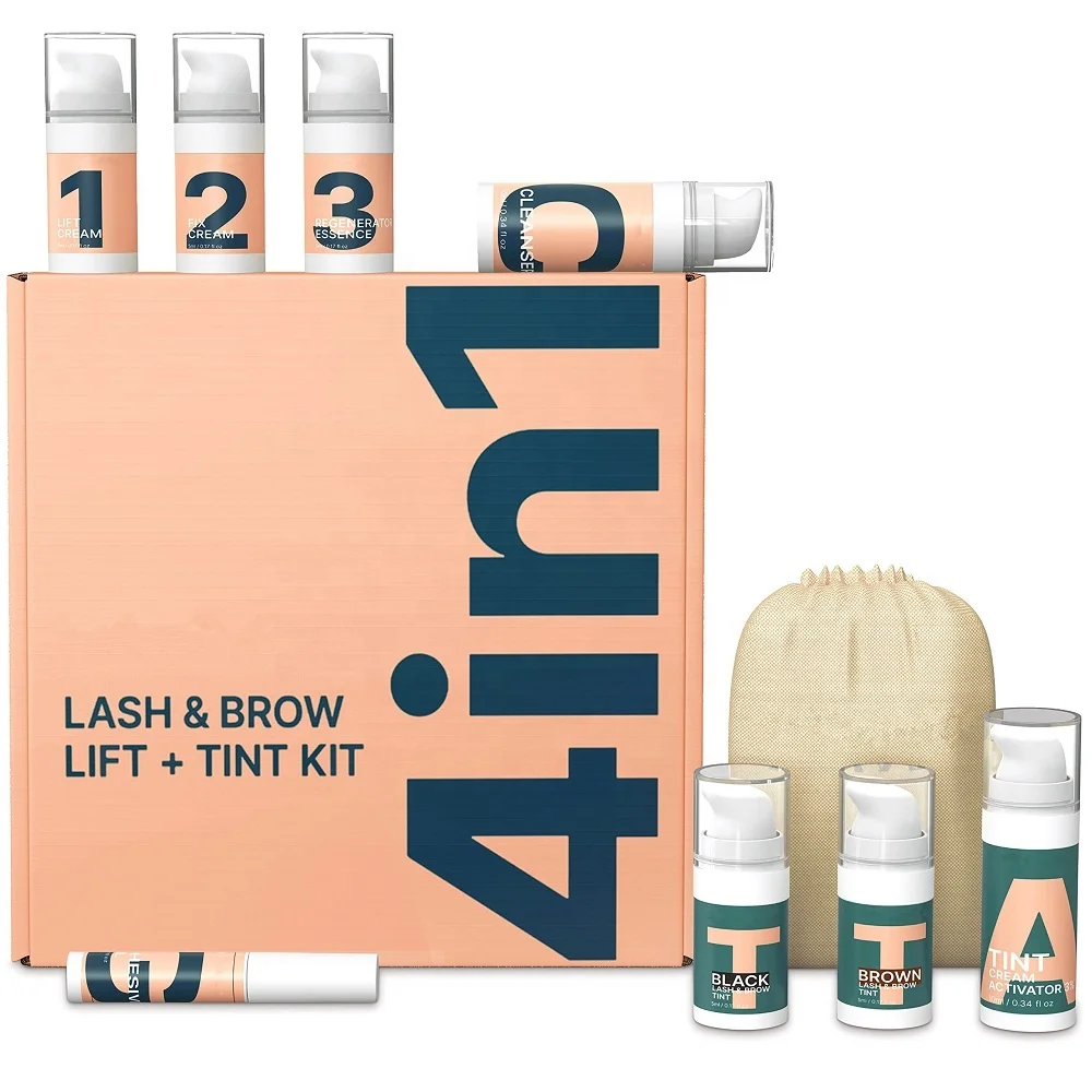 Lash Lift and Tint Kit 5-8min Fast Perm 4 in 1 Odor Free Vegan Lash Lift Kit Thioglycolic Acid Free Eyelash Lift Kit