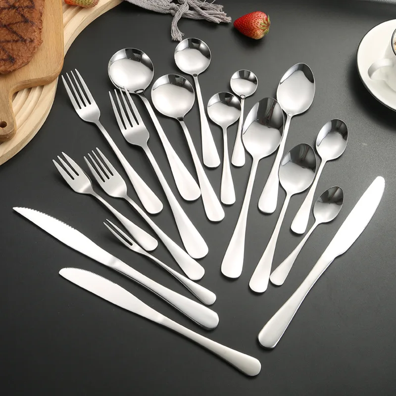 Wholesale Multiple Sizes Food Grade Spoon Fork Knife Stainless Steel Cutlery Set