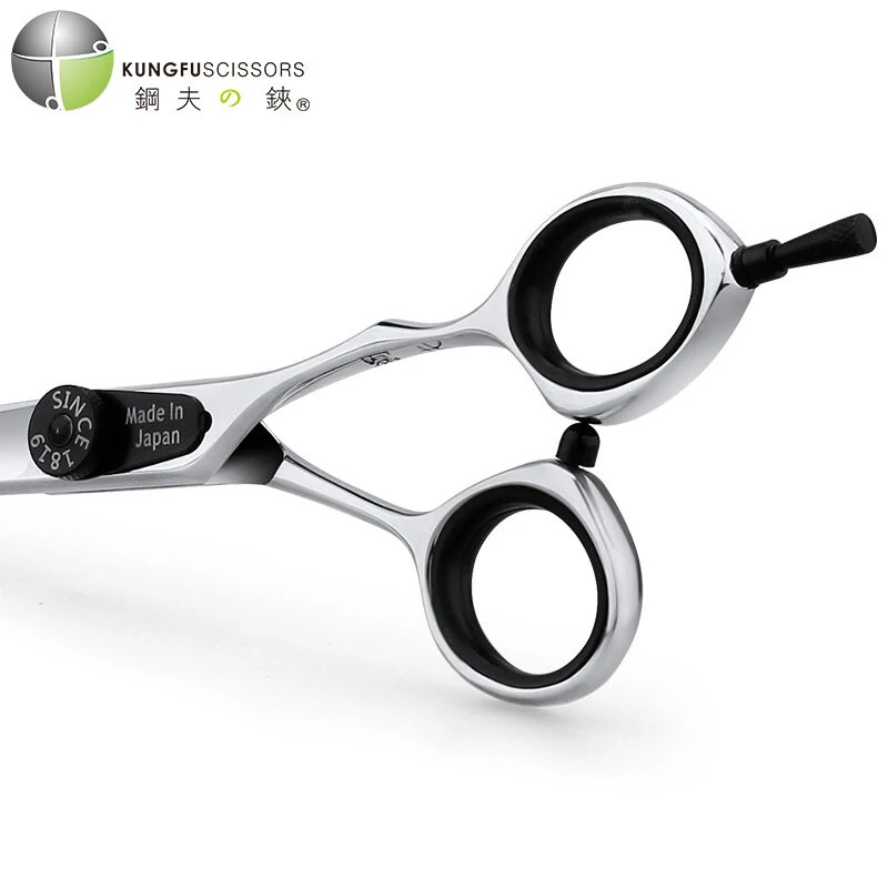 KUNGFU 5.5 Inch Japan Steel Flat Traceless tooth Barber Hairdressing Scissors Kit Hair Cutting Shear