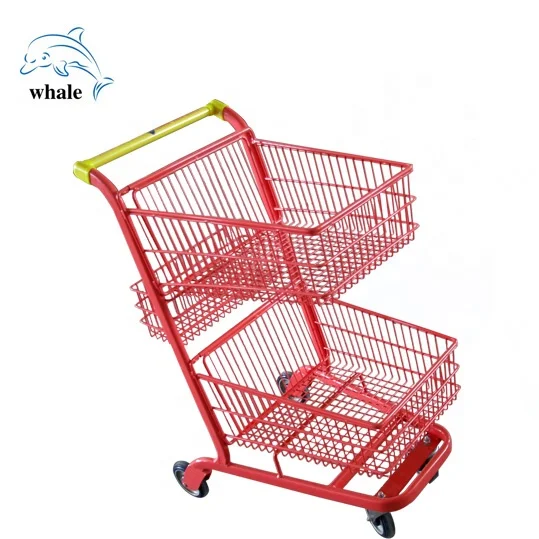 Hot Stylish Grocery Shopping Cart Trolley 4 wheels Supermarket Shopping Trolley Factory Whole Price Shopping Trolleys