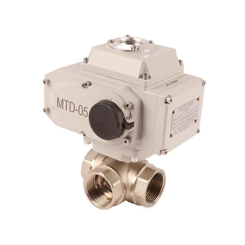 24V DC Motorised Actuators 3 Way 304 Stainless Steel Water Treatment Electric Actuator Ball Valve