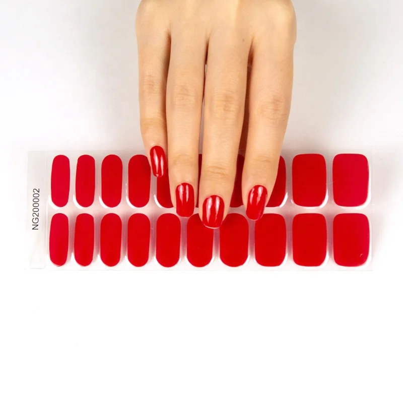 Factory Supply Long Lasting Semi-cured Flower Gel Nail Sticker