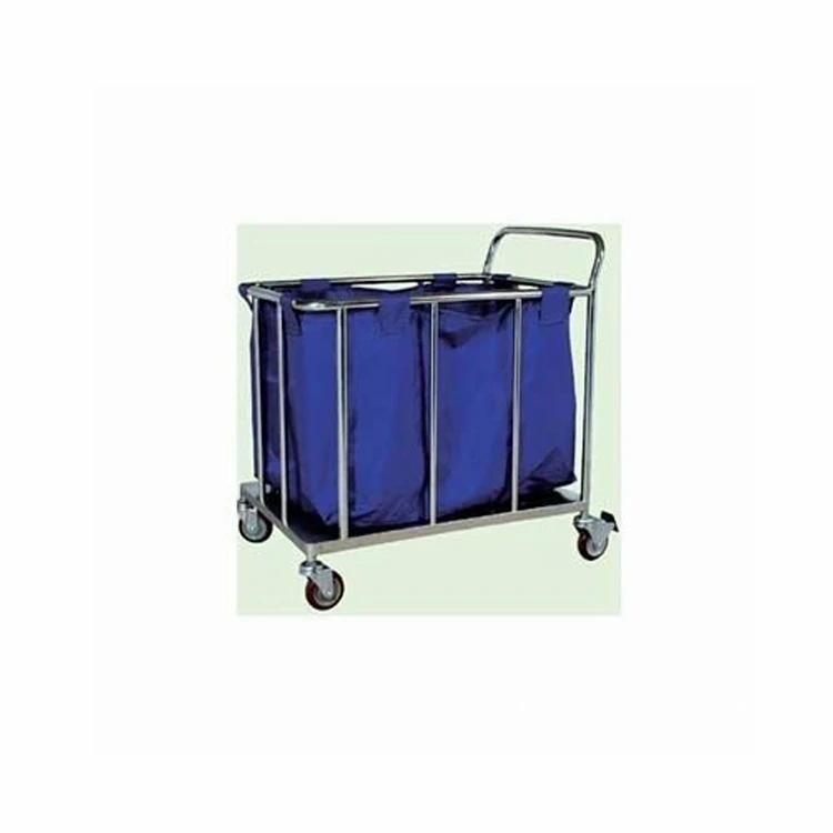 55*55*85CM Hospital equipment Stainless steel dirty clothes bag trolley for nursing care