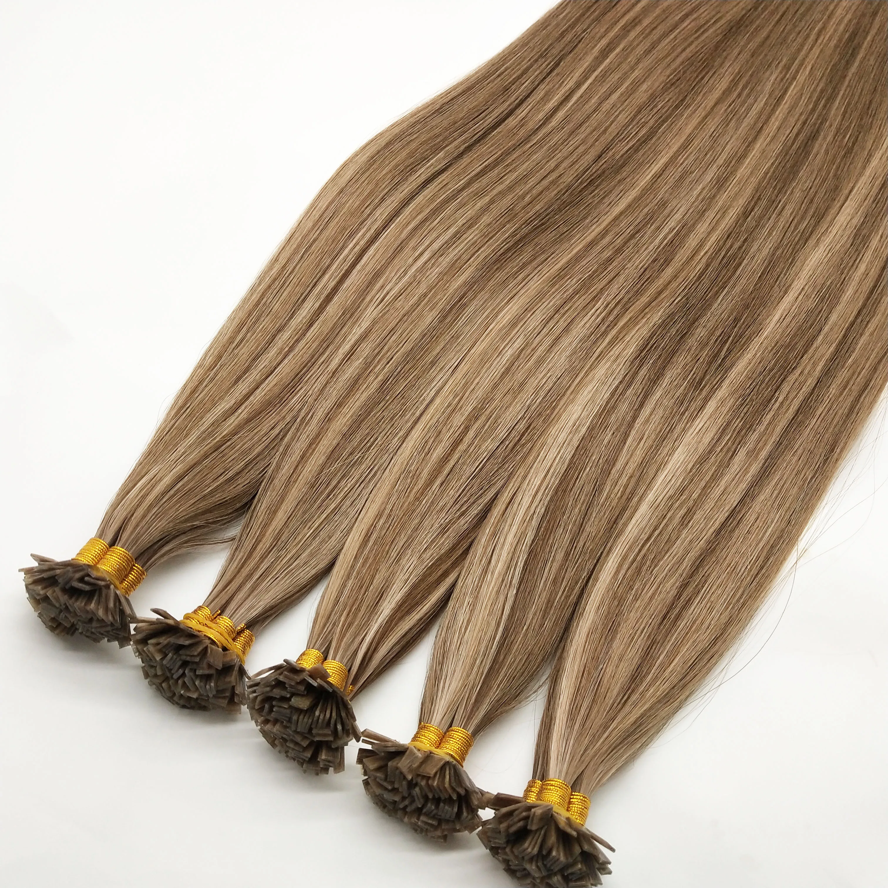 Italian Keratin Glue Hair Russian Double Drawn Human Hair Extensions Keratin Bonds K tip Flat tip Extensions