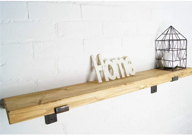 Rustic Scaffold Board Heavy Duty Shelf Brackets/Shelving Industrial Iron/Steel (Pair)  (Type 2-225mm Up)