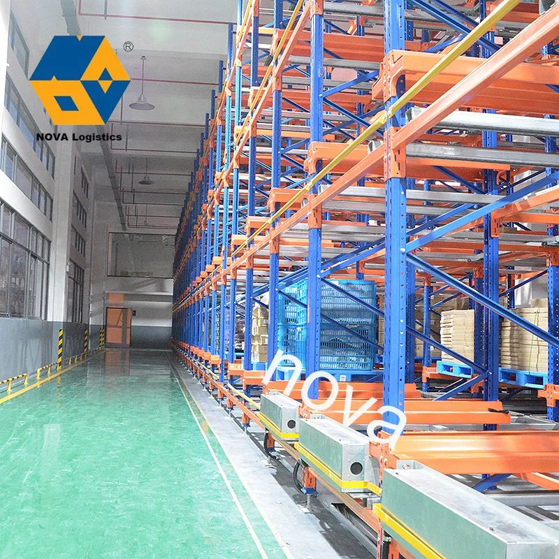 NOVA Warehouse Cold Storage Automation Racking System, Steel Pallet Runner Radio Shuttle/
