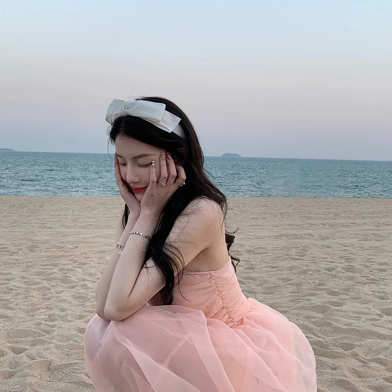 Retro Satin Ribbon Bow Headband Female Fashion Hair Knotted Hairband for Women Tiara Headwear Hair Accessories