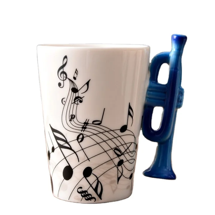 
Fancy Mugs for Novelty Gifts Music Violin Style Guitar Ceramic Mug, Coffee Tea Milk Stave Cups 