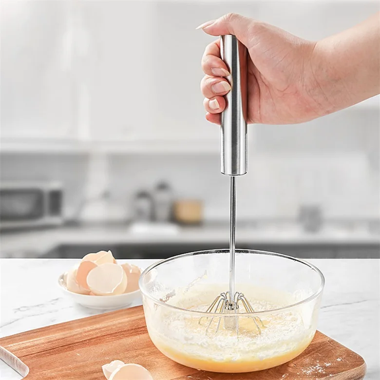 
Hot sale kitchen manual egg beater stainless steel semi automatic hand blender for egg whisk 