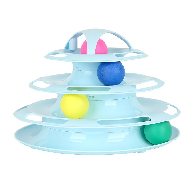 Competitive price turntable cat toy balls turntable butterfly cat toy cat toy roller 3-level turntable