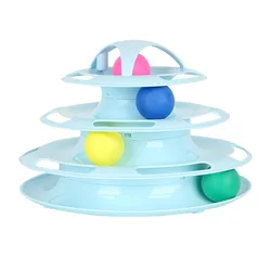 Competitive price turntable cat toy balls turntable butterfly cat toy cat toy roller 3-level turntable