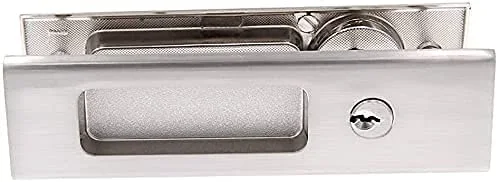 Sliding Barn Door Mortise Latch Lock Invisible Recessed Handle Latch with 3 Keys Interior Wood Pocket Door Lock