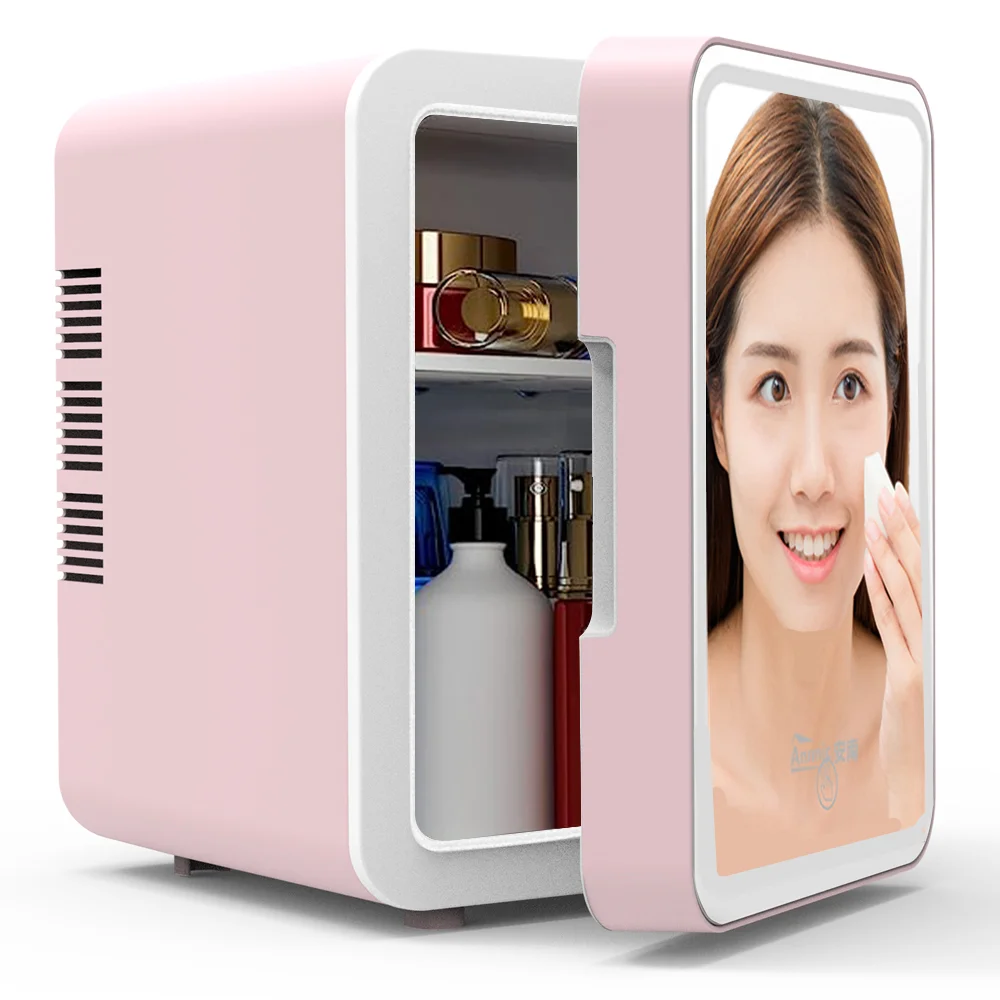 2024 Hot DC12V AC100~240V car home dual-use 6L small refrigerator, hot and cold cosmetics refrigerator