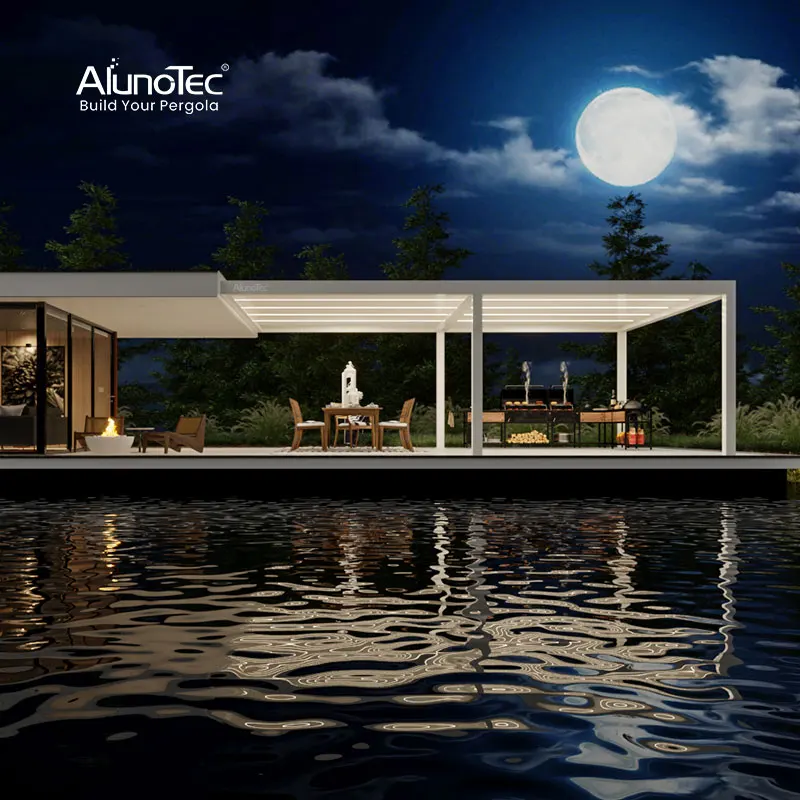 Garden Aluminum Pergola Roof Kits Patio Cover Aluminium Gazebo Louvered Roof Canopy Designs