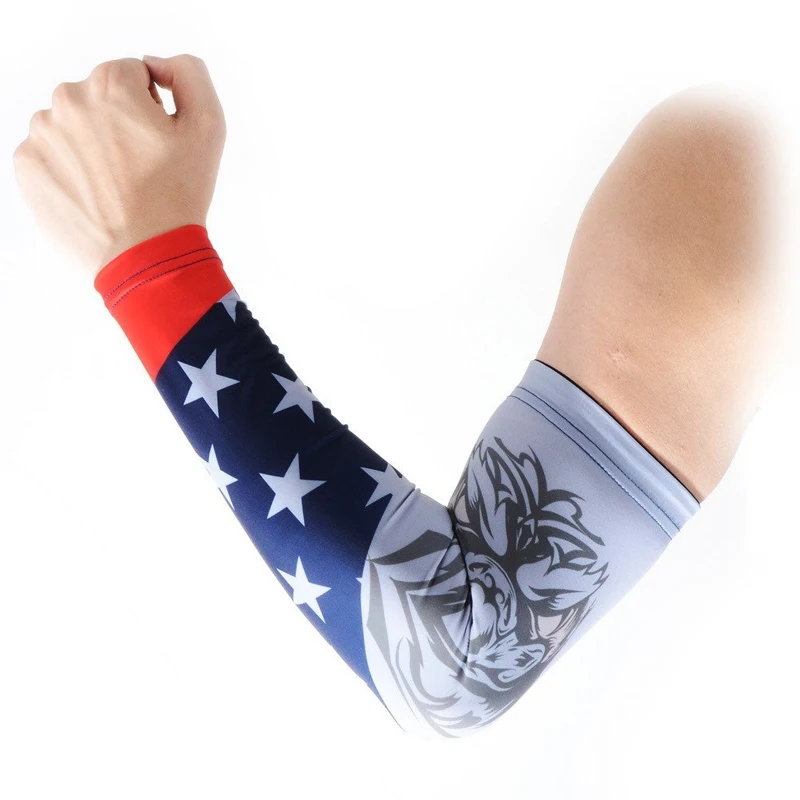 OEM custom sublimation arm sleeve golf fishing compression bike elastic arms sleeve spandex heat arm sleeves