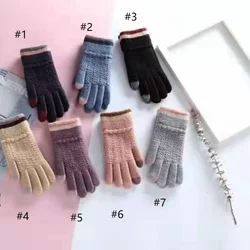 Перчатки женские шерстяные разноцветные зимние эластичные мягкие теплые шерстяные вязаные перчатки шерстяные перчатки для рук