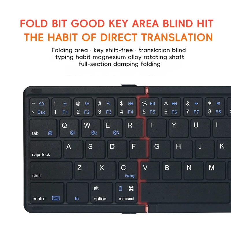 2024 Rechargeable Mini Wireless Portable Bluetooth Folding Foldable Keyboard With Touchpad For Mobile Phones and Tablet PC