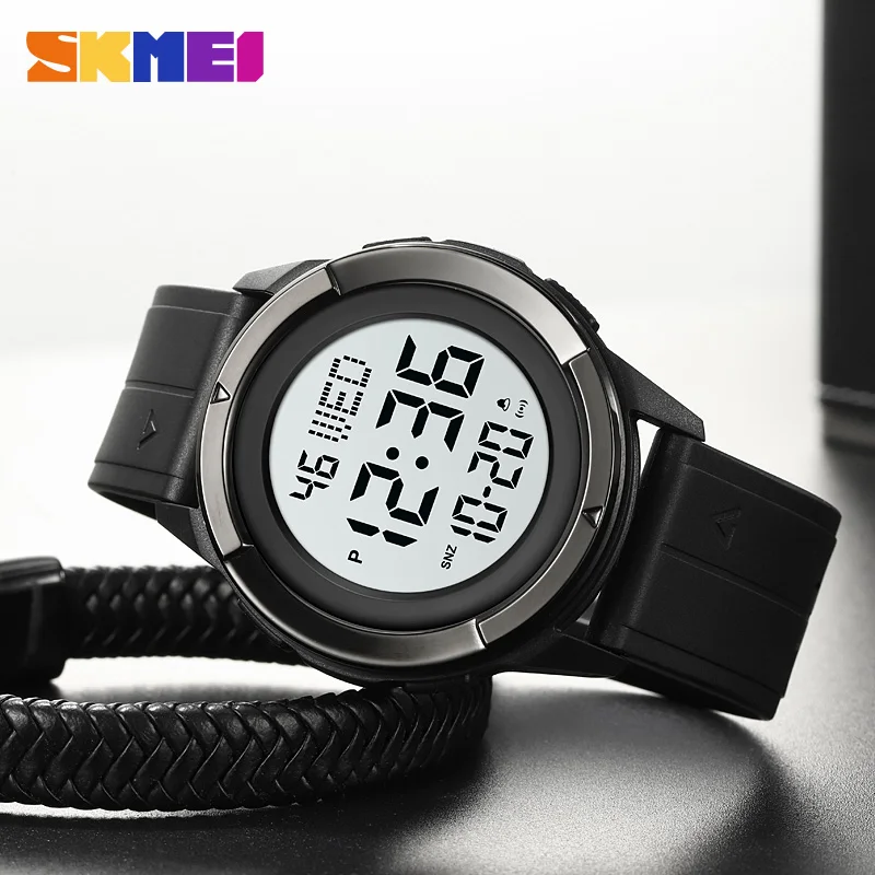 Skmei 2047 fashion made in china gents digital watch low price PU band Waterproof Multi function in stock sports hand watch