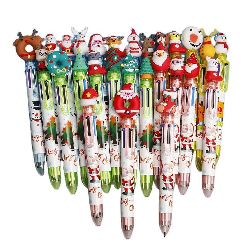 10 видов цветов Санта-Клаус снеговика Рождественская елка лося Шариковая ручка для рождества подарок промо Шариковая ручка